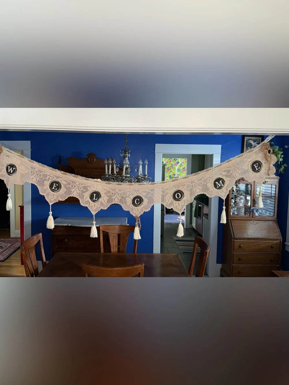 Handmade welcome sign